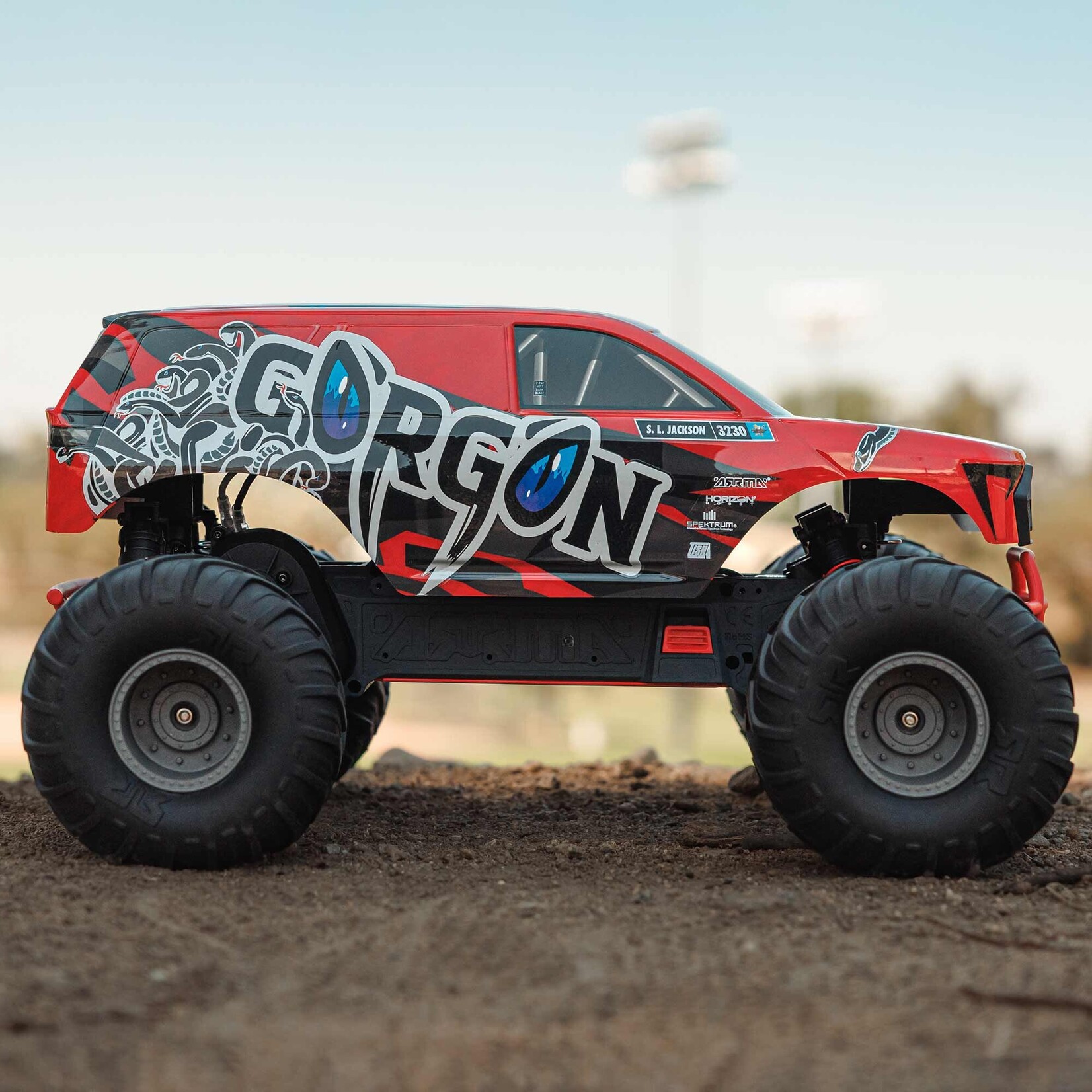 Arrma 1/10 GORGON 4X2 MEGA 550 Brushed Monster Truck RTR with Battery & Charger, Red