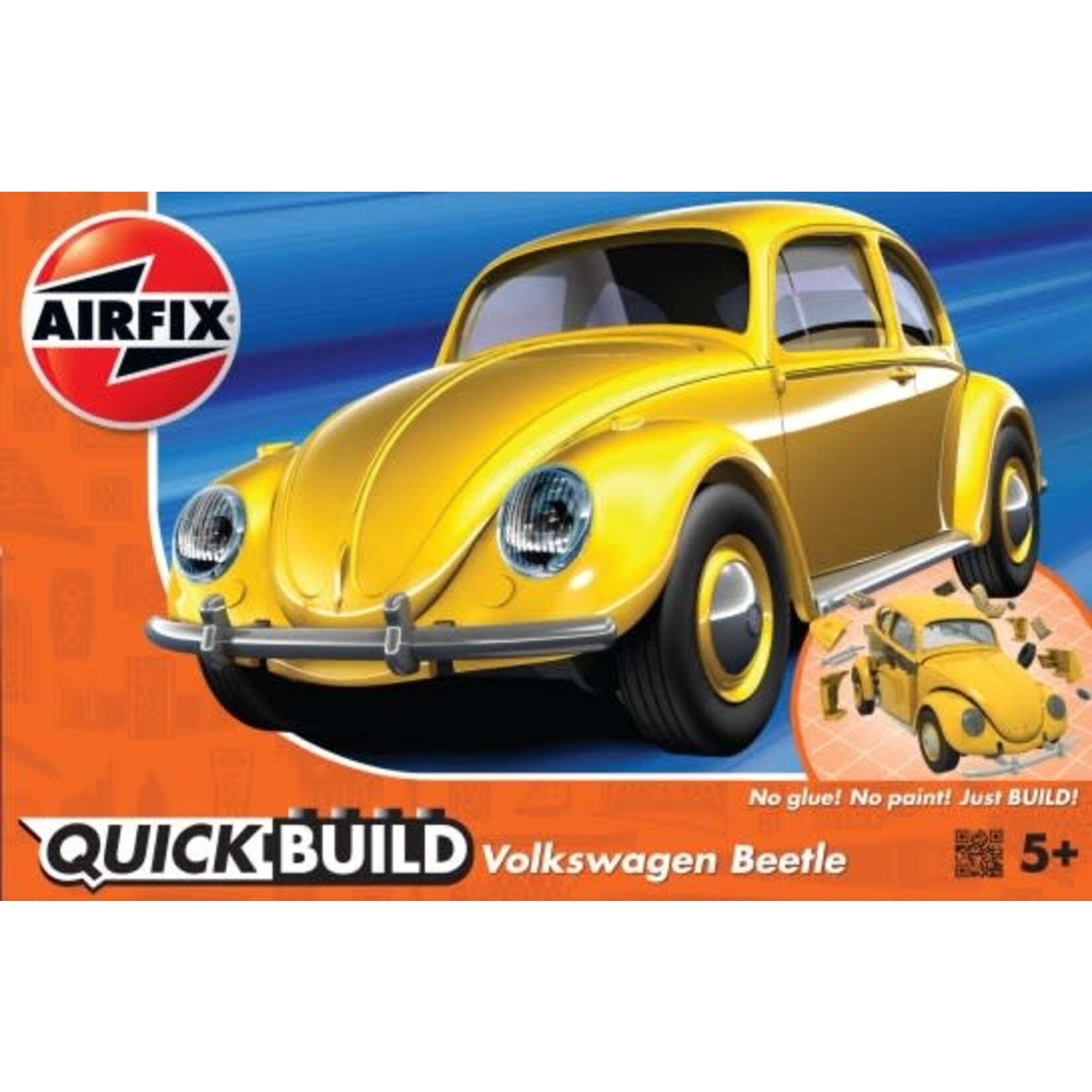 Airfix Quick Build VW Beetle Car (Yellow) (Snap)