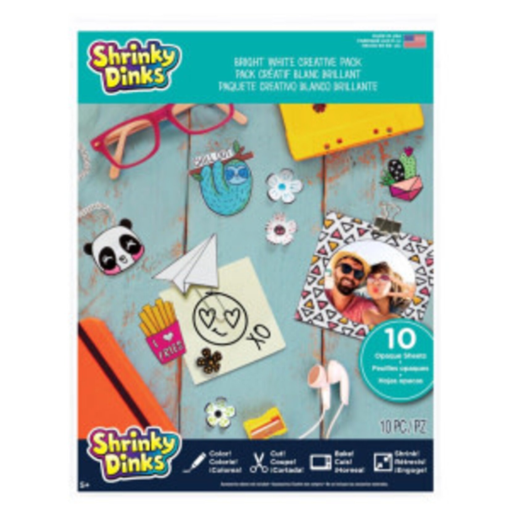 Just Play Shrinky Dinks: Bright White 10pc