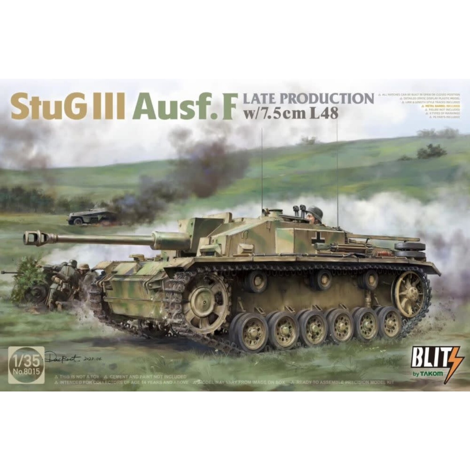 Takom 1/35 StuG III Ausf F Late Production Tank w/7.5cm L48 Gun