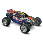 Traxxas Nitro Rustler: 1/10-Scale Nitro-Powered 2WD Stadium Truck - BLUE