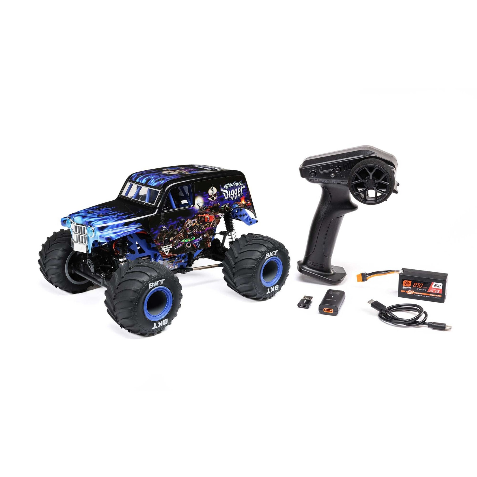 Losi 1/18 Mini LMT 4X4 Brushed Monster Truck RTR, Son-Uva Digger