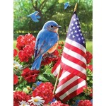 Patriotic Bluebird w/American Flag Paint by Number(8.75"x11.75")