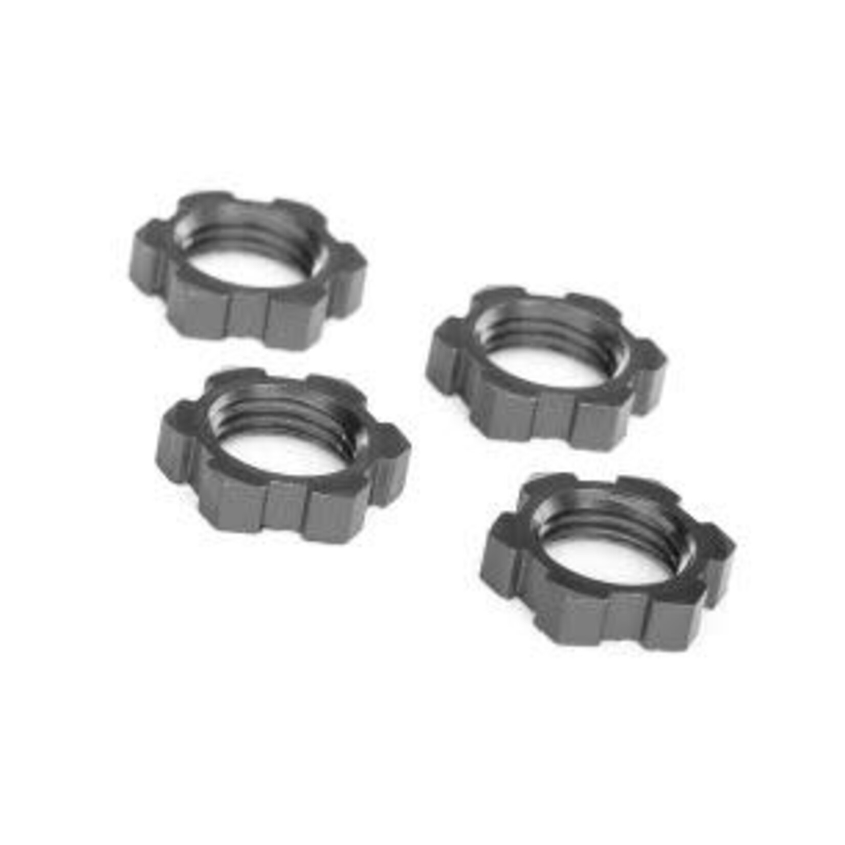 Traxxas Wheel nuts, splined, 17mm, serrated (black-anodized) (4) Traxxas Wheel nuts, splined, 17mm, serrated (black-anodized) (4)