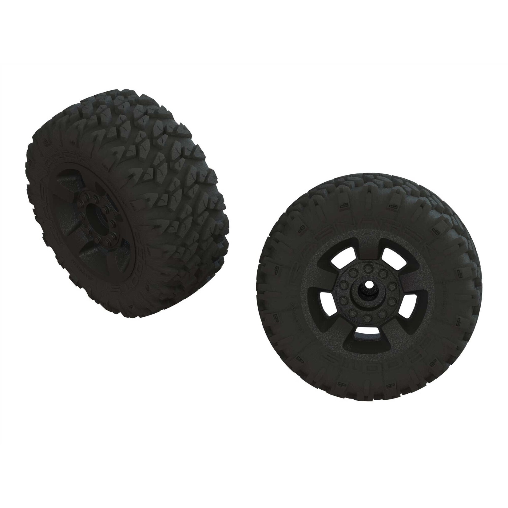 Arrma 1/10 dBoots RAGNAROK MT Front/Rear 2.8 Pre-Mounted Tires, 14mm Hex, Black (2)