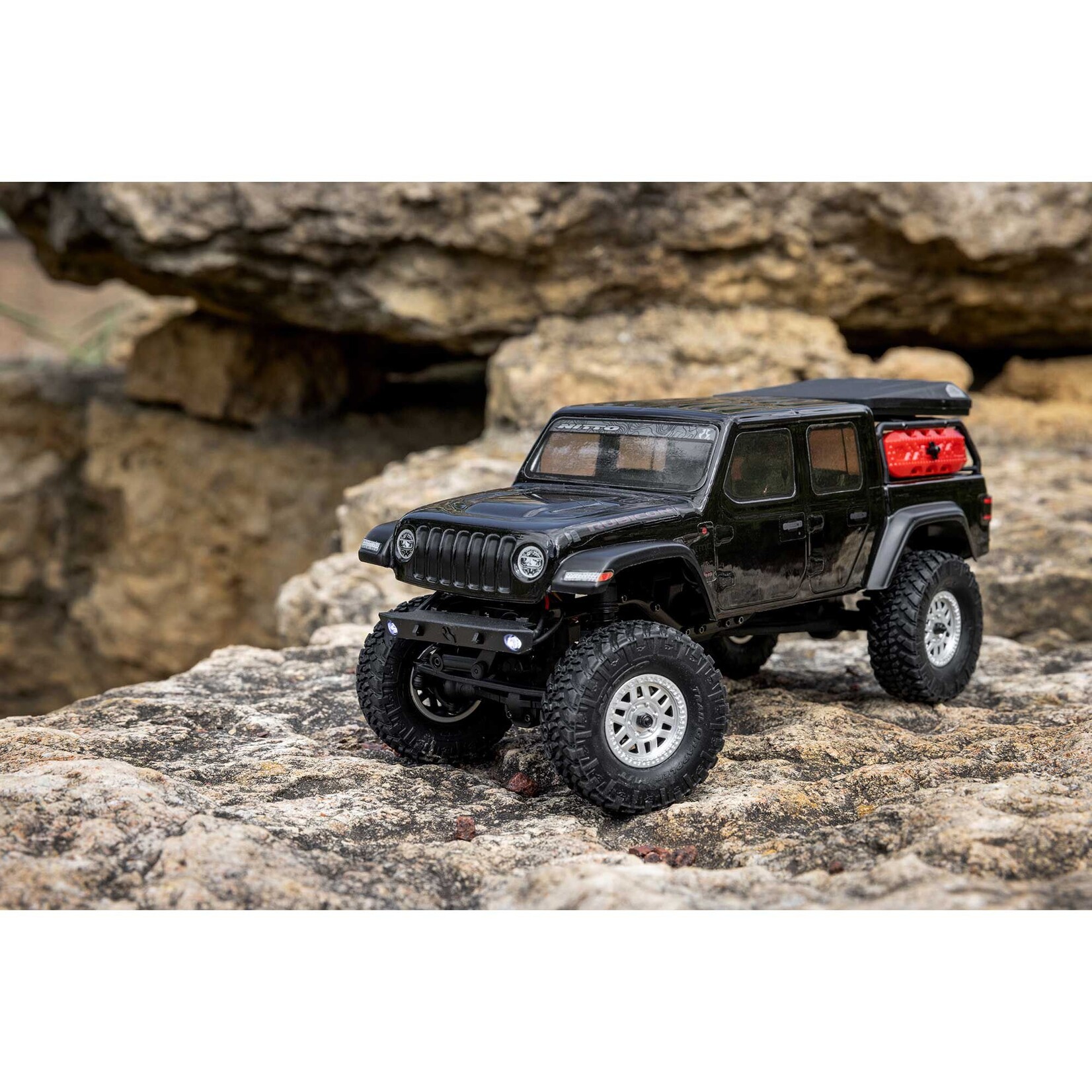 Axial 1/24 SCX24 Jeep JT Gladiator 4WD Rock Crawler Brushed RTR, Black