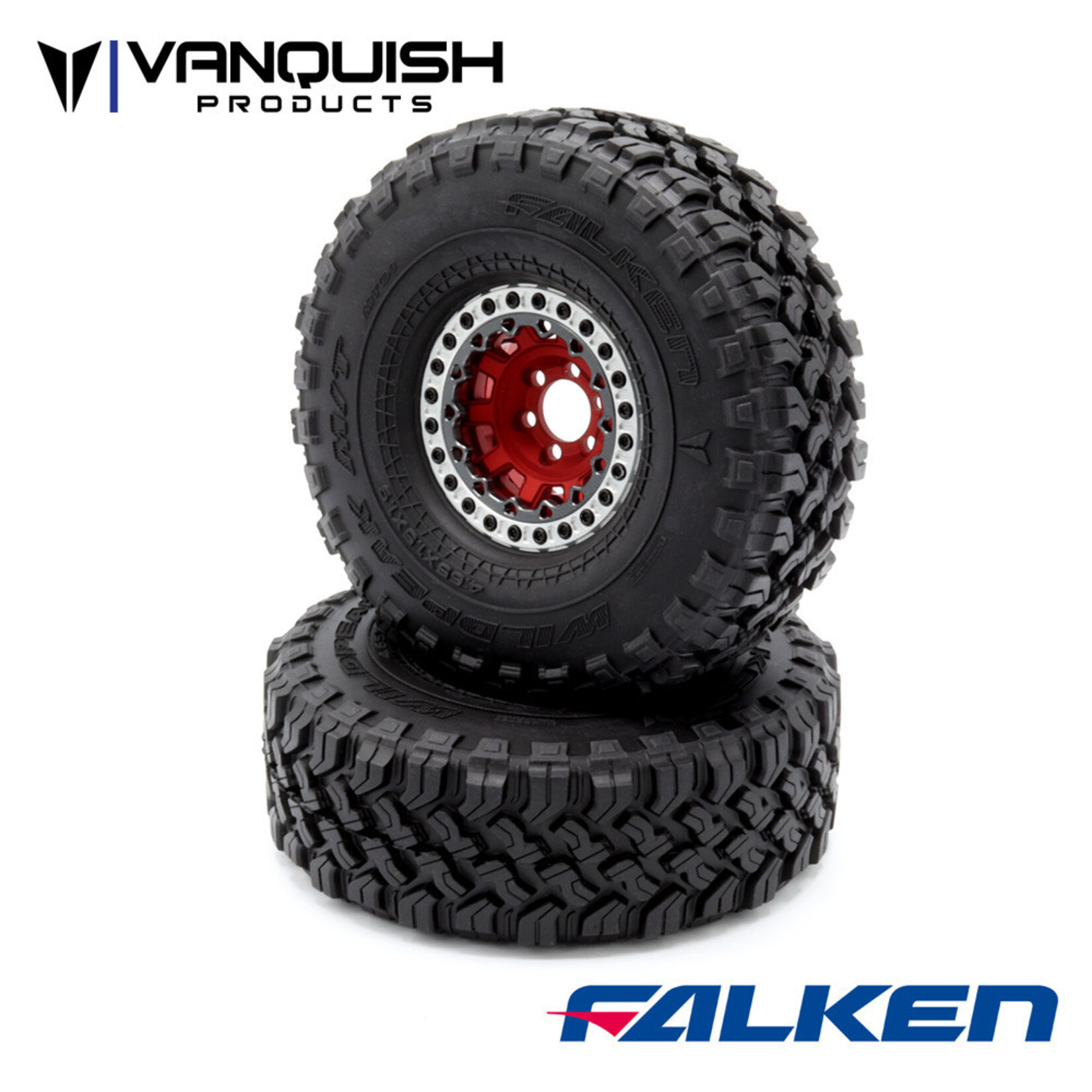 Vanquish Products Falken Wildpeak M/T 1.9" Rock Crawler Tires (2) (Red)
