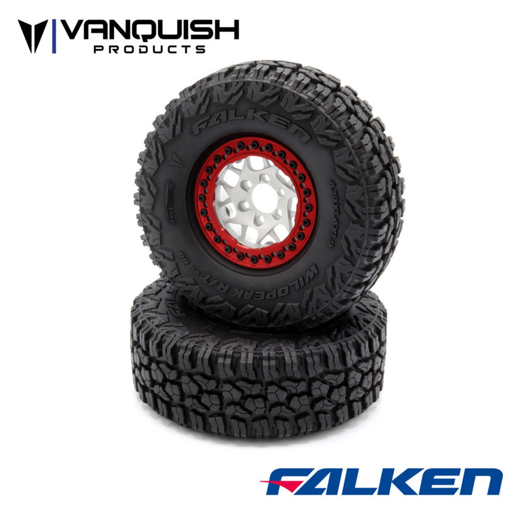 Vanquish Products Falken Wildpeak R/T 1.9" Class 1 Rock Crawler Tires (2) (Red)