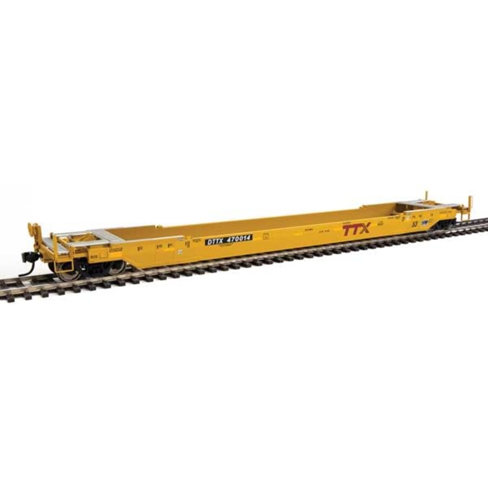 Walthers Gunderson Rebuilt All-Purpose 53' Well Car -  DTTX #470014 (yellow, large red logo)