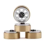 Samix SCX24 Alum & Brass 1.0" Beadlock Wheel Set w/Scale Hubs (Silver) (4) (20.5g)