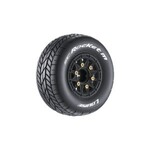 Louise RC SC-Rocket M Oval Track 1/10 Short Course Tires, Soft, on Black Rim (2)