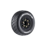Louise RC SC-Rocket M Oval Track 1/10 Short Course Tires, Super Soft, 12, 14 & 17mm Hex on Black Rim (2)