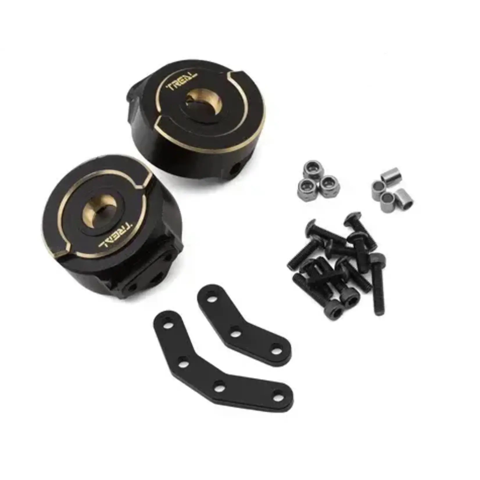 Treal Hobby Element RC Enduro Brass Steering Knuckles Blocks (Black) (2) (80g)