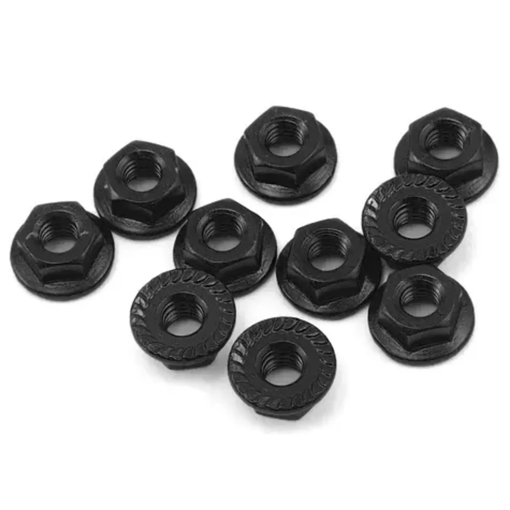 Yeah Racing 4mm Aluminum Serrated Lock Nut (10) (Black)