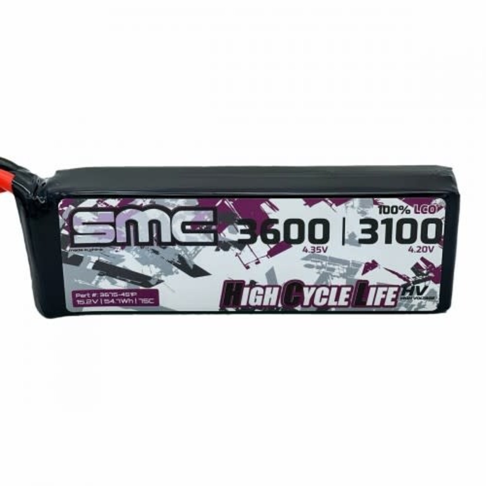SMC-Racing 15.2V 3600 mAh 75C HV Lipo Battery EC3