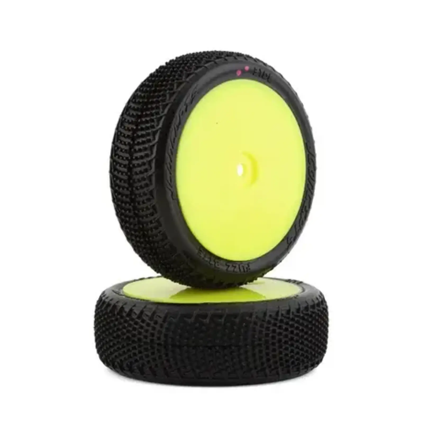 JConcepts Fuzz Bite LP 2.2" Pre-Mounted 4WD Front Buggy Tire (Yellow) (2)