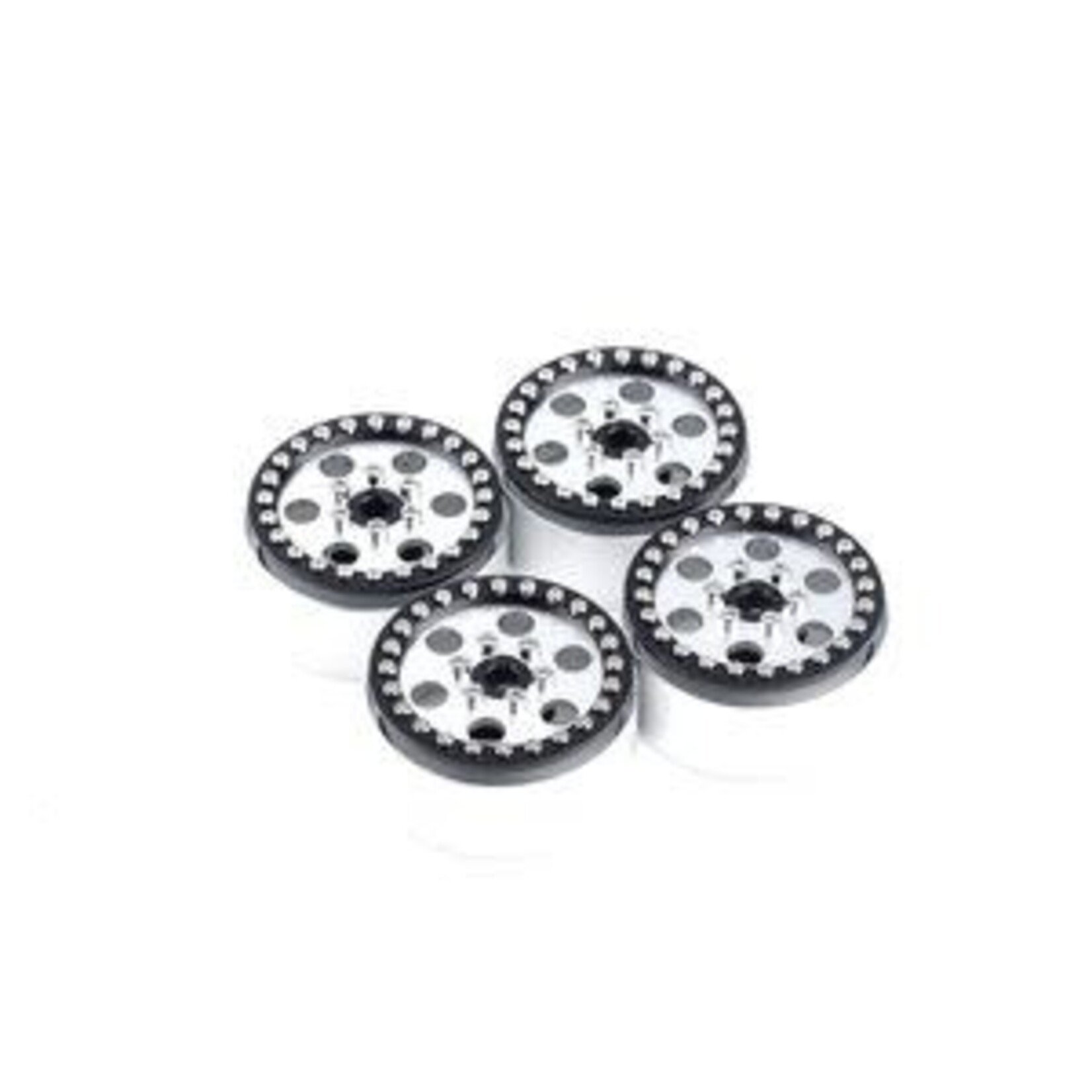 PowerHobby B5 Aluminum 1.9 Beadlock Wheels Super Offset, Silver (4) 1/10