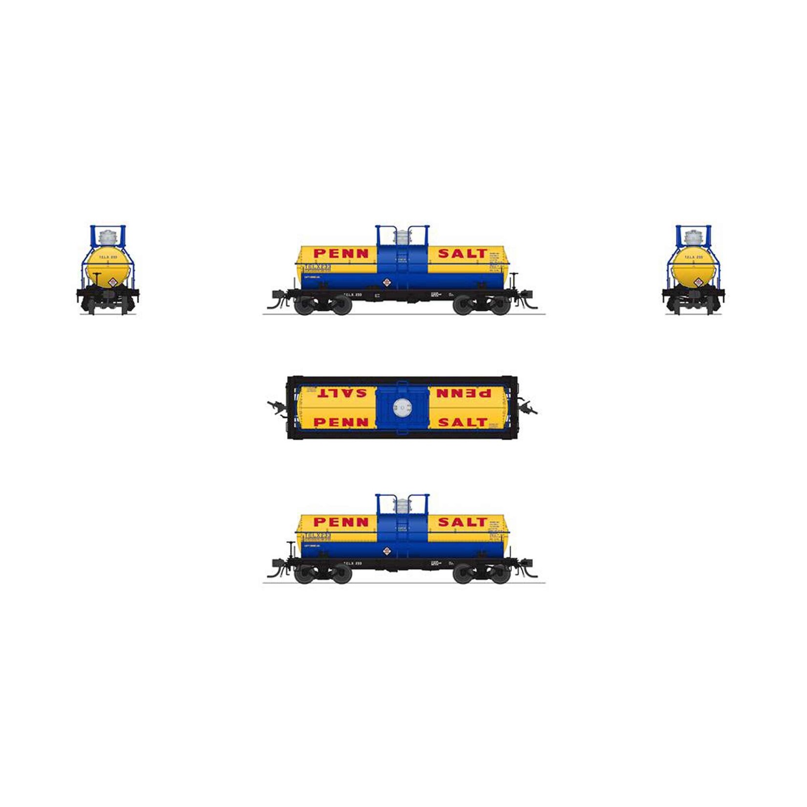 HO, 6000 Gallon Tank, 1950s C, UTLX, Penn Salt (2)