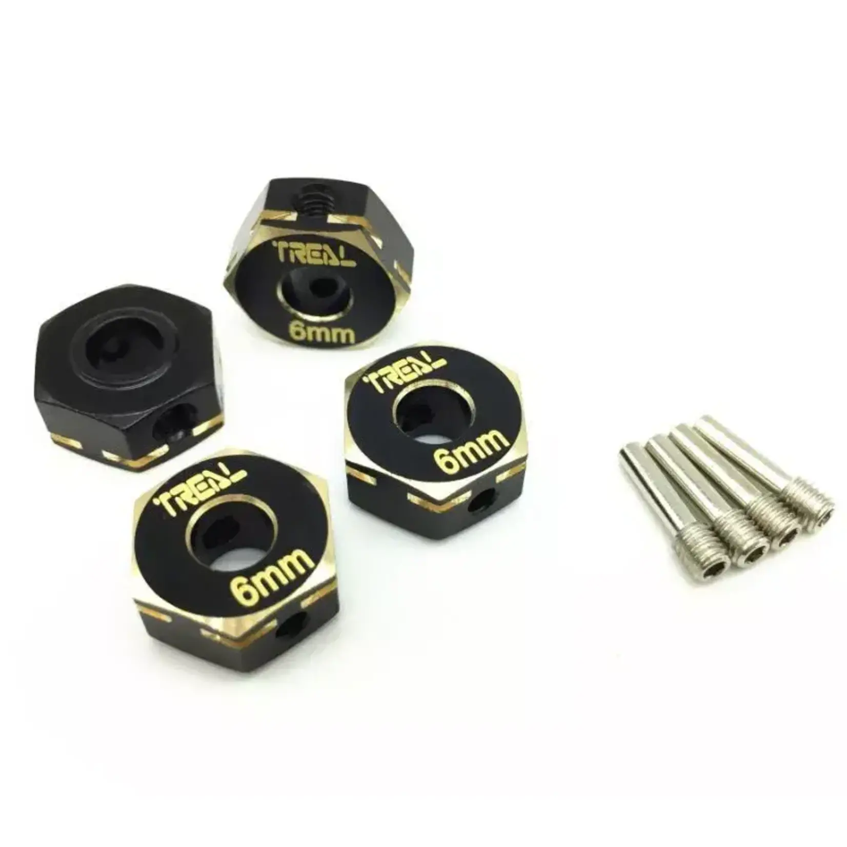 Treal Hobby Axial Capra Brass Hex Hubs (Black) (6mm)