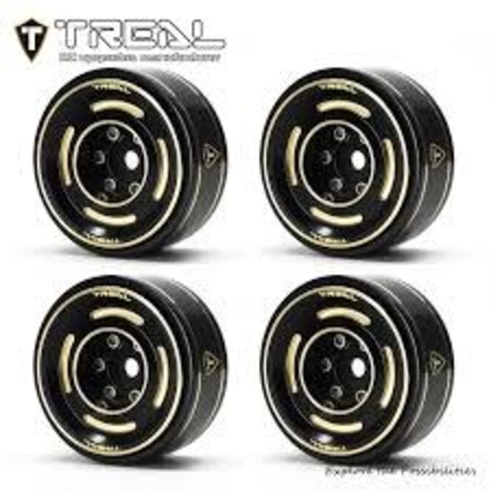 Treal Hobby Type C 1.0" 4-Slot Brass Beadlock Wheels (Bronze) (4) (50g)