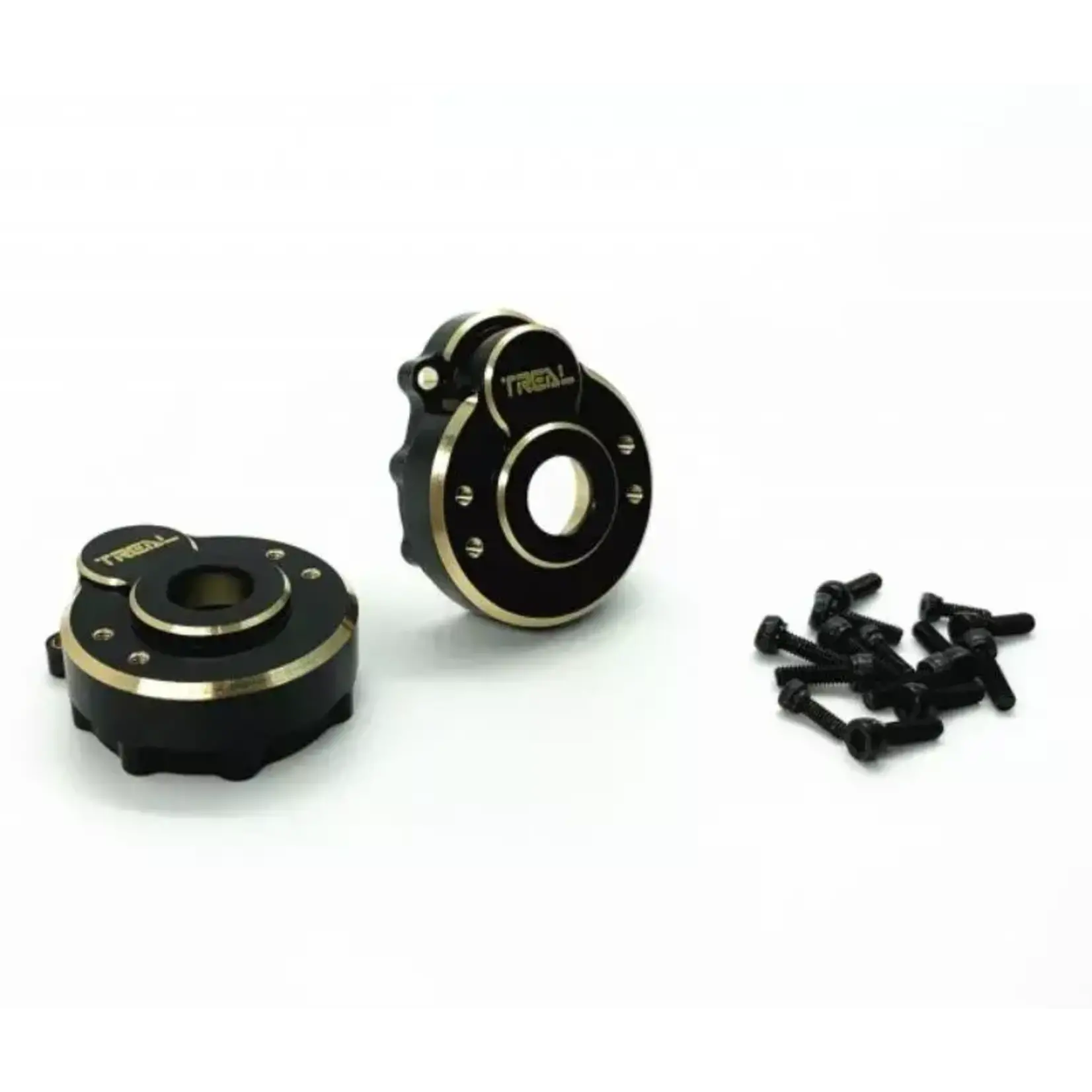 Treal Hobby Heavy Brass Outer Portal Housing Covers for Traxxas TRX-4 (Black) (2) (42g)