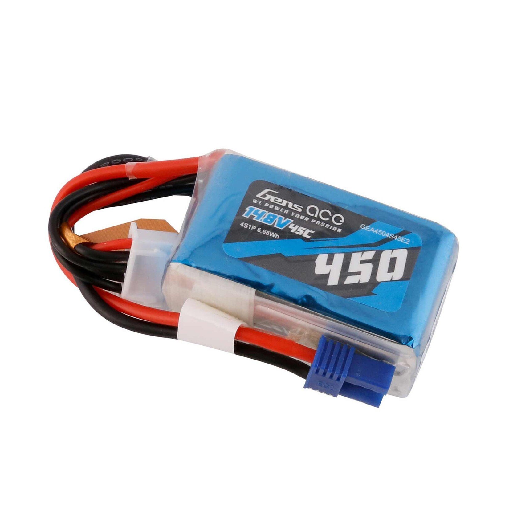 Gens Ace 14.8V 450mAh 4S 45C LiPo Battery: EC2