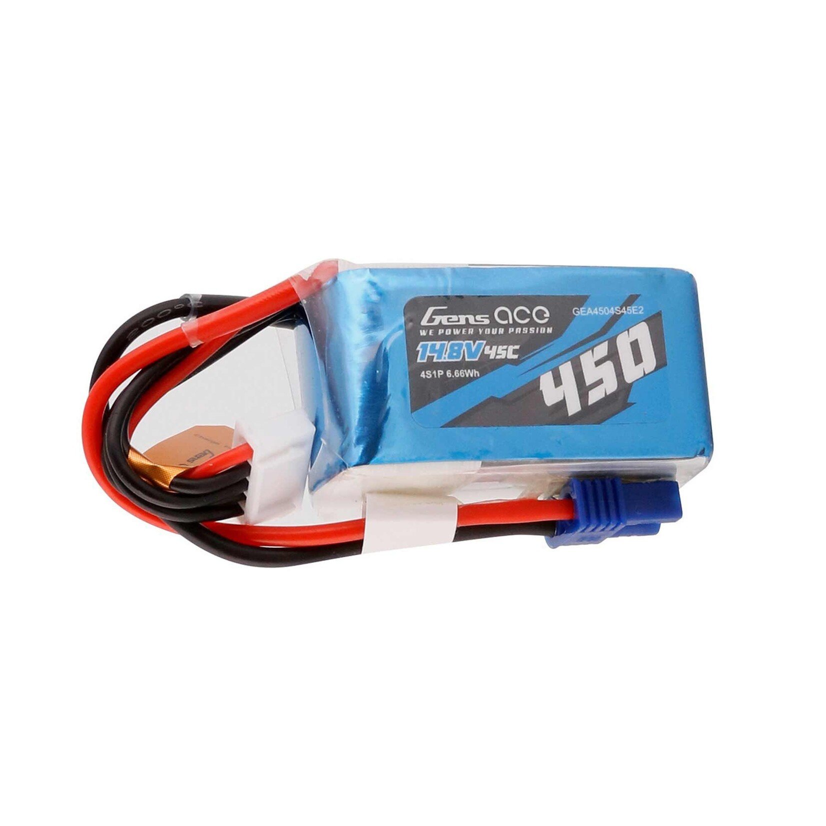 Gens Ace 14.8V 450mAh 4S 45C LiPo Battery: EC2