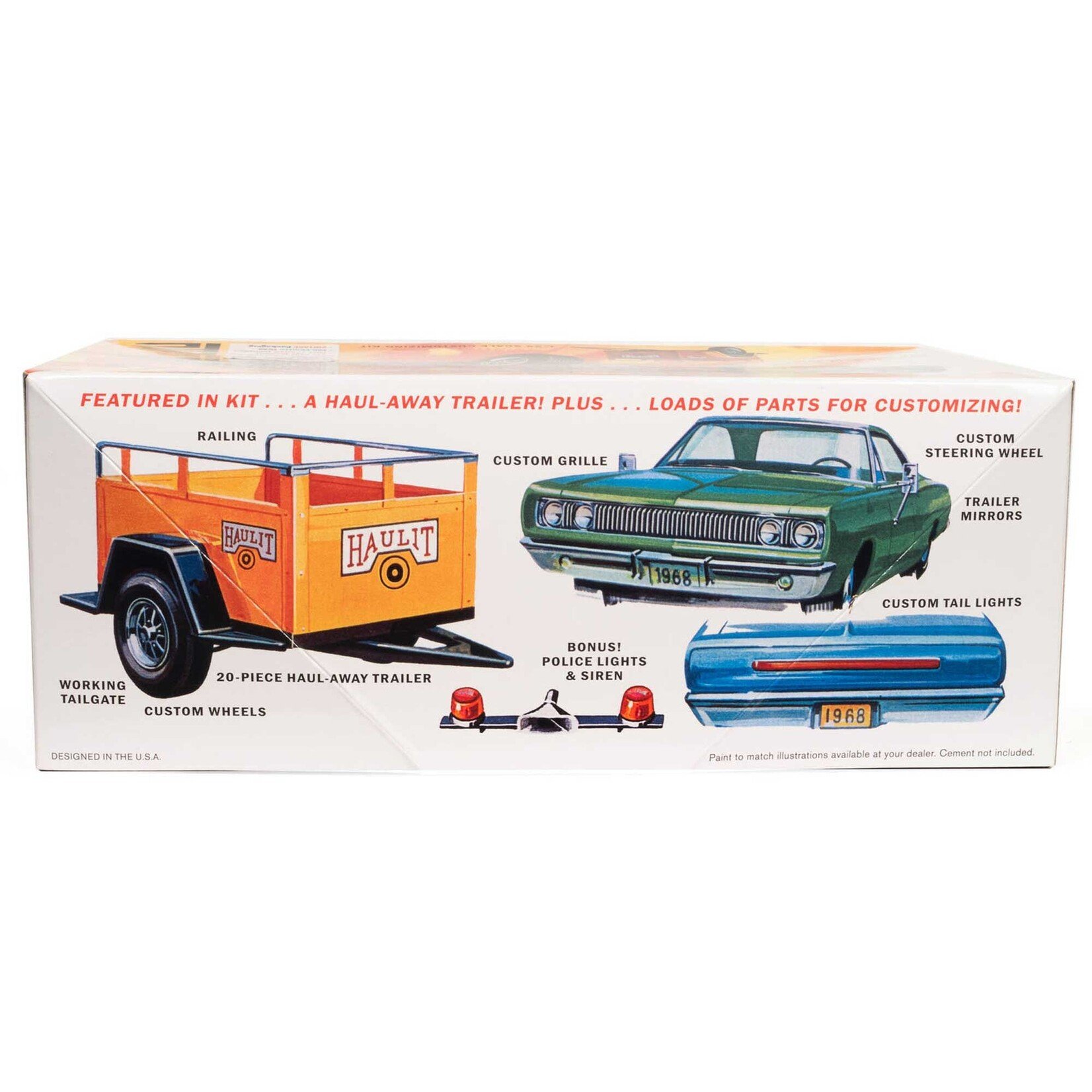 MPC 1/25 1968 Dodge Coronet Hardtop with Trailer, Model Kit