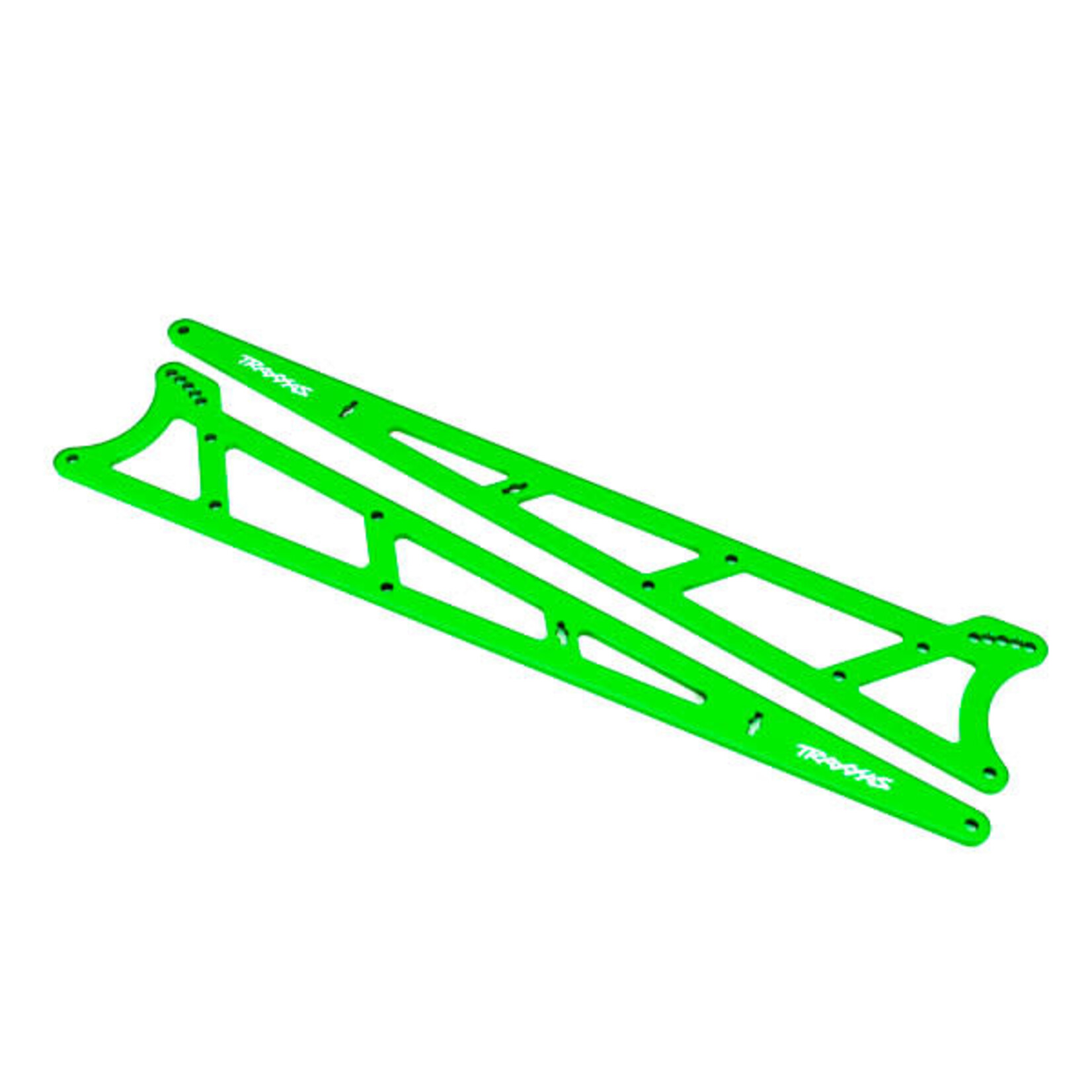 Traxxas Side plates, wheelie bar, GREEN (aluminum) (2)