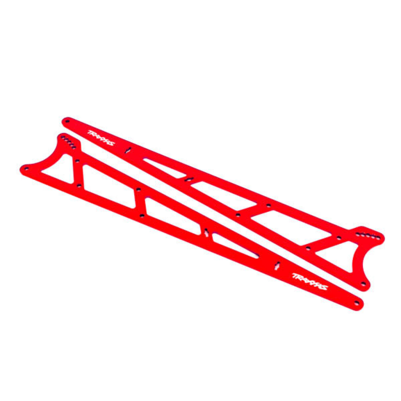 Traxxas Side plates, wheelie bar, red (aluminum) (2)
