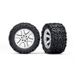 Traxxas Tires & wheels, glued (2.8") (RXT satin chrome wheels, Talon EXT tires, foam inserts)