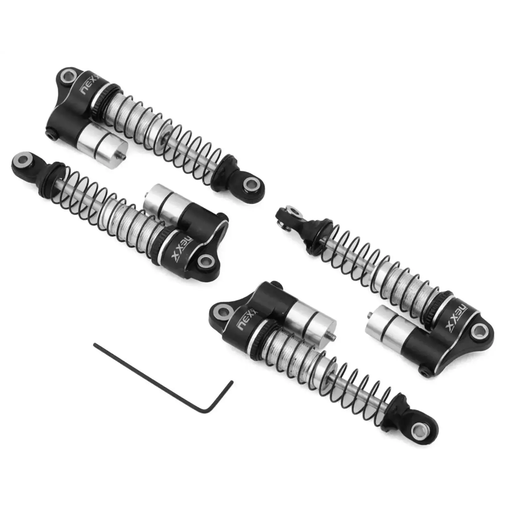 Reservoir Aluminum Threaded Oil-Filled Shocks for Traxxas TRX-4M (4) (Black)