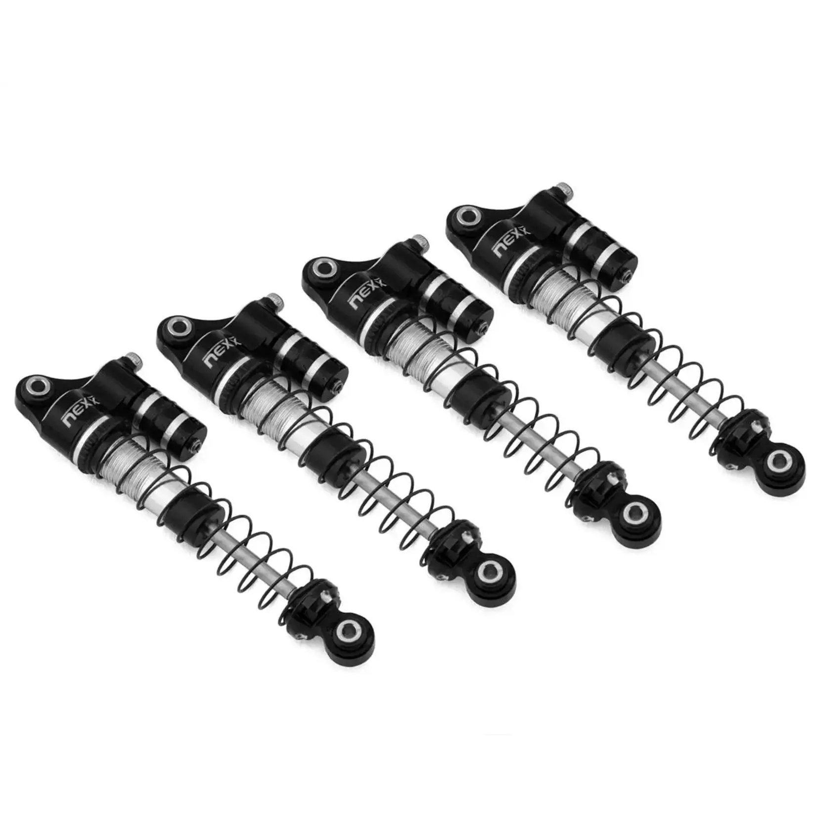 AX24 52mm Aluminum Oil-Filled Long Travel Reservoir Shocks (Black) (4)