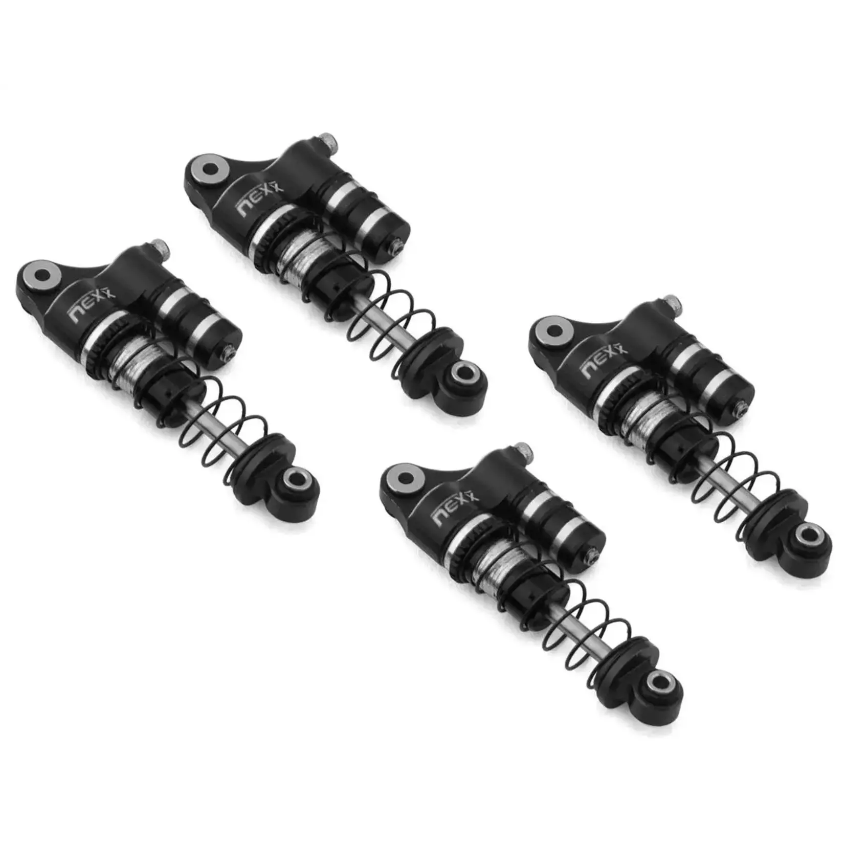 SCX24 36mm Aluminum Oil-Filled Threaded Reservoir Shocks (Black) (4)