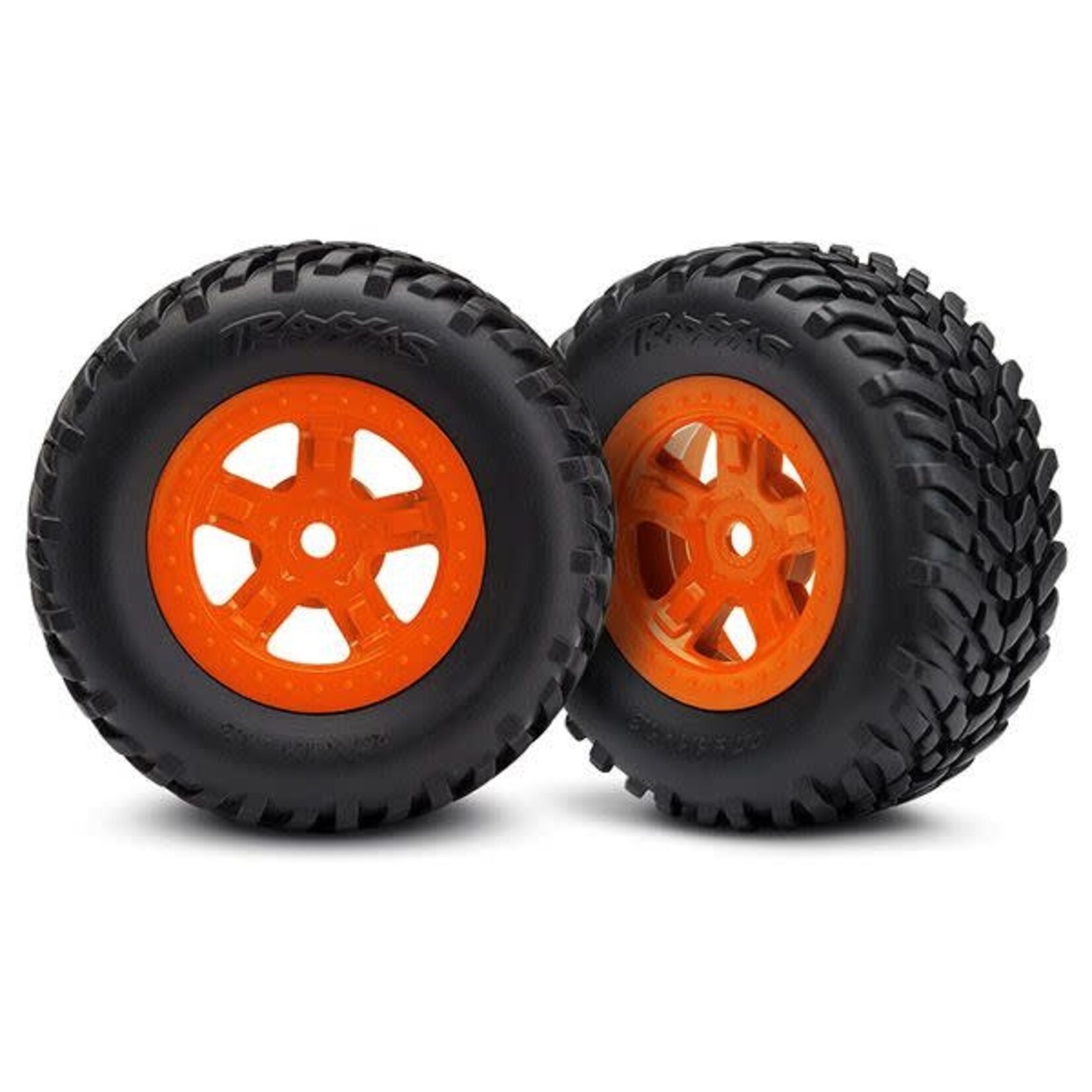 Traxxas SCT orange wheels, SCT off-road racing tires -Prerunner