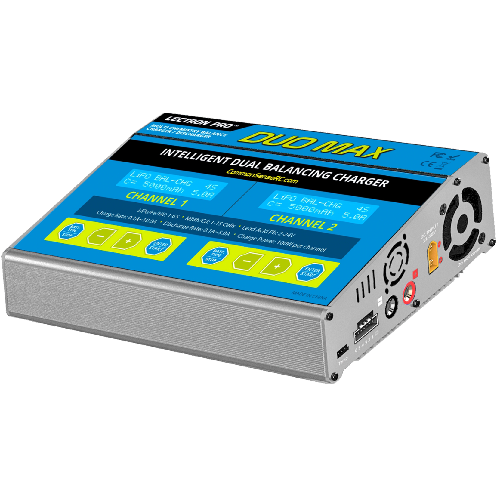 Common Sense RC DUO MAX - 200W 10A Two-Port Multi-Chemistry Balancing Charger