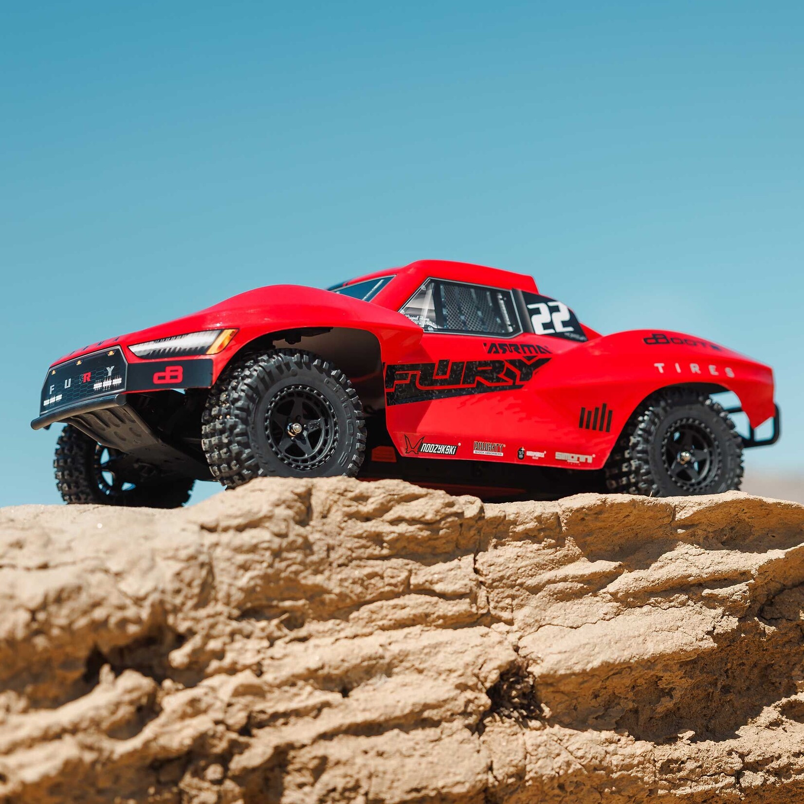 Arrma 1/10 FURY MEGA 550 2WD Short Course Truck RTR with Battery & Charger, Red