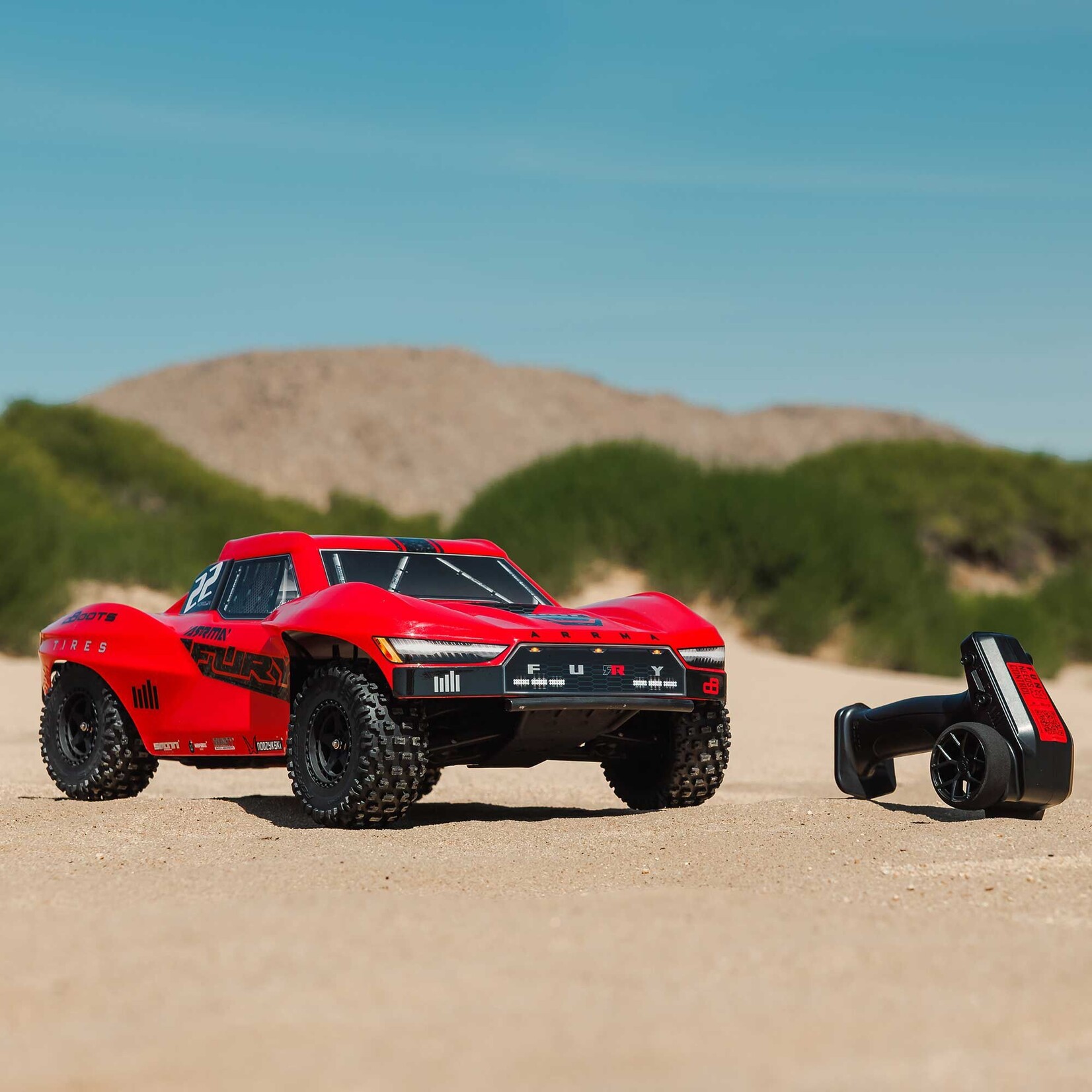 Arrma 1/10 FURY MEGA 550 2WD Short Course Truck RTR with Battery & Charger, Red