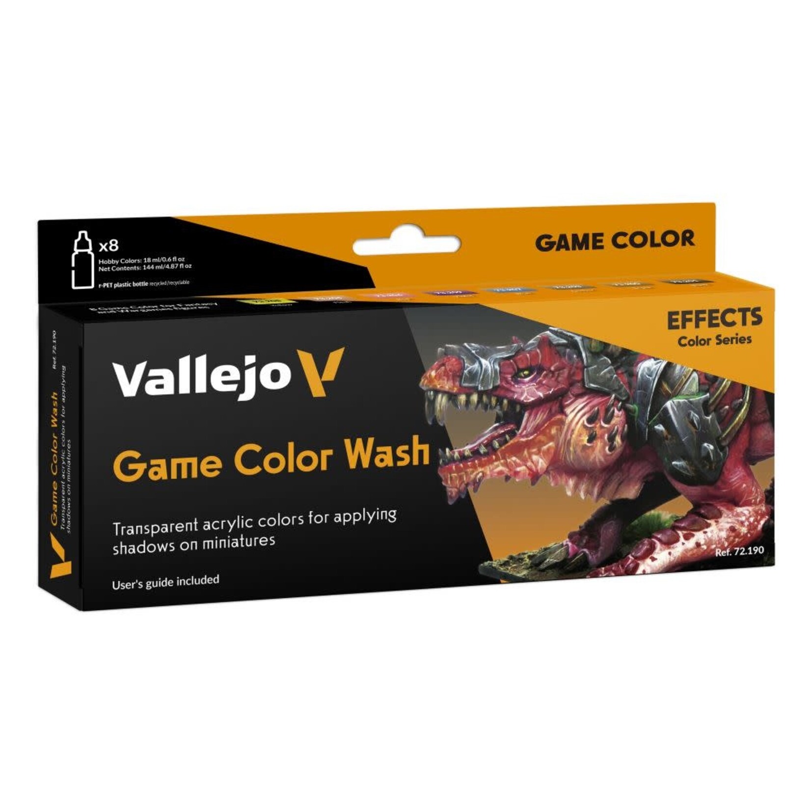 18ml Bottle Effects Wash Game Color Paint Set (8 Colors)