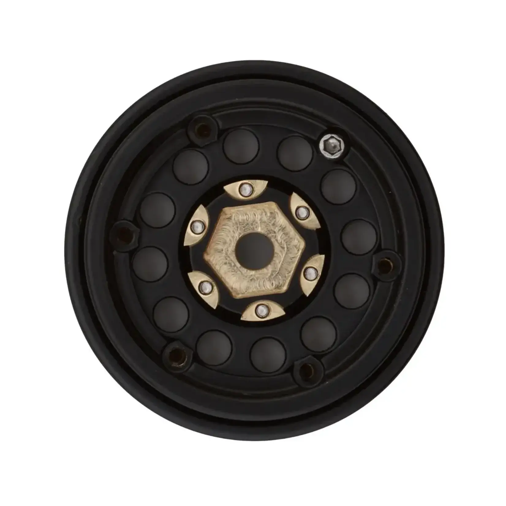 Treal Hobby Type A 1.0" 12-Hole Brass Beadlock Wheels (Black) (4) (40g)