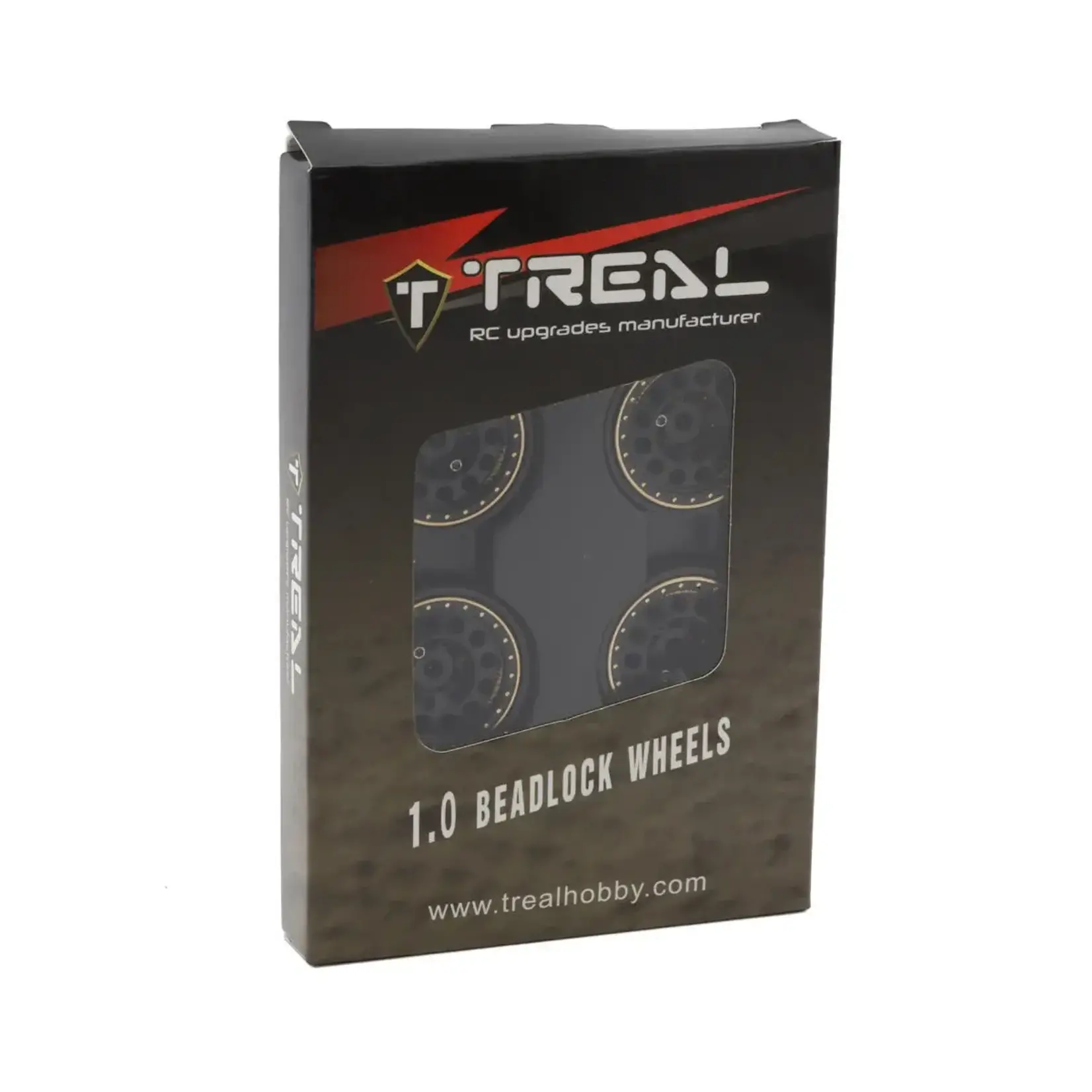 Treal Hobby Type A 1.0" 12-Hole Brass Beadlock Wheels (Black) (4) (40g)