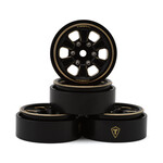 Treal Hobby Type B 1.0" 6-Spoke Brass Beadlock Wheels (Black) (4) (38.7g)