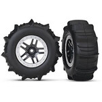 Traxxas Tires & wheels, assembled, glued (SCT Split-Spoke black)