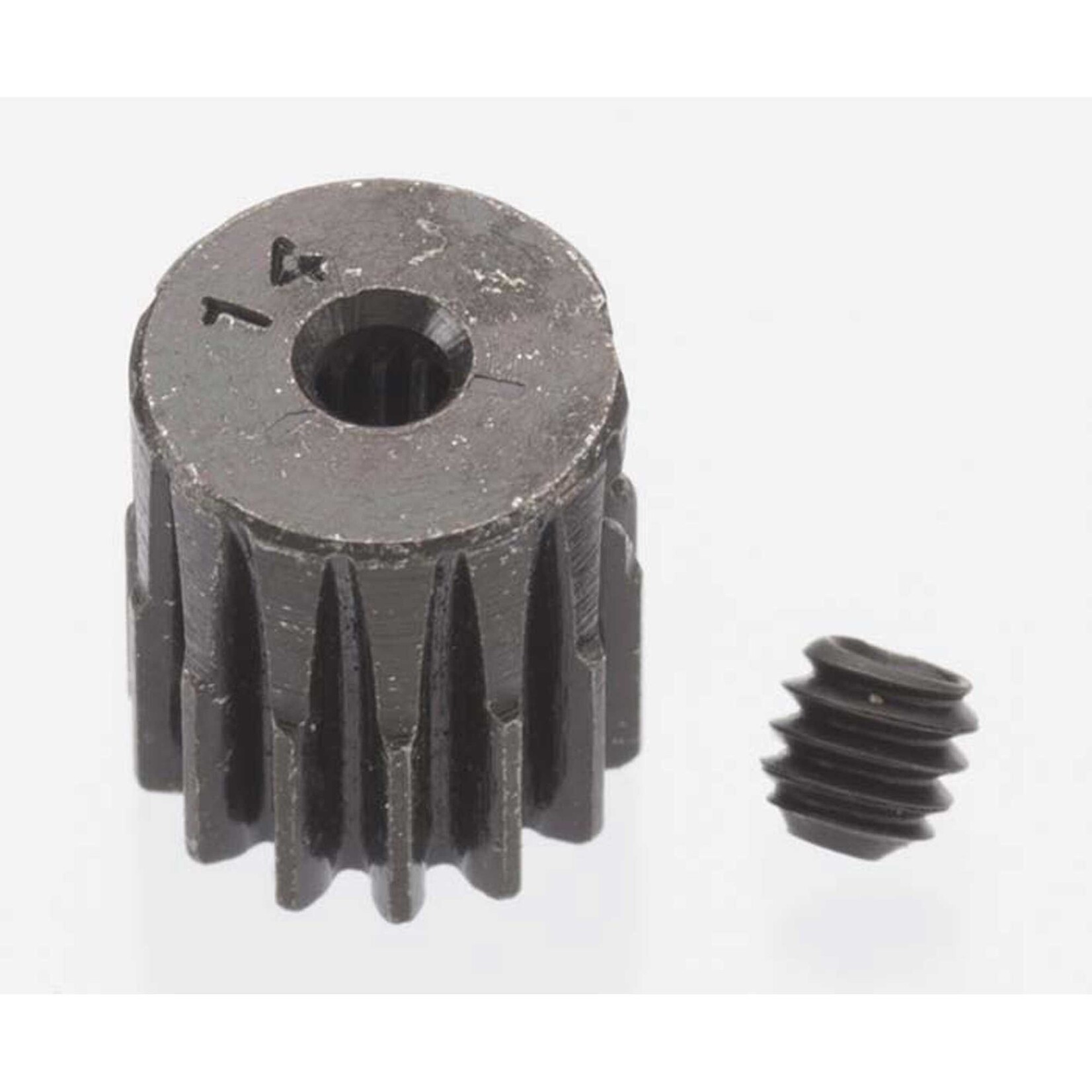 Robinson Racing Products (RRP) 0.5 Module Hard Blackened Steel Mini Pinion 2mm, 14T