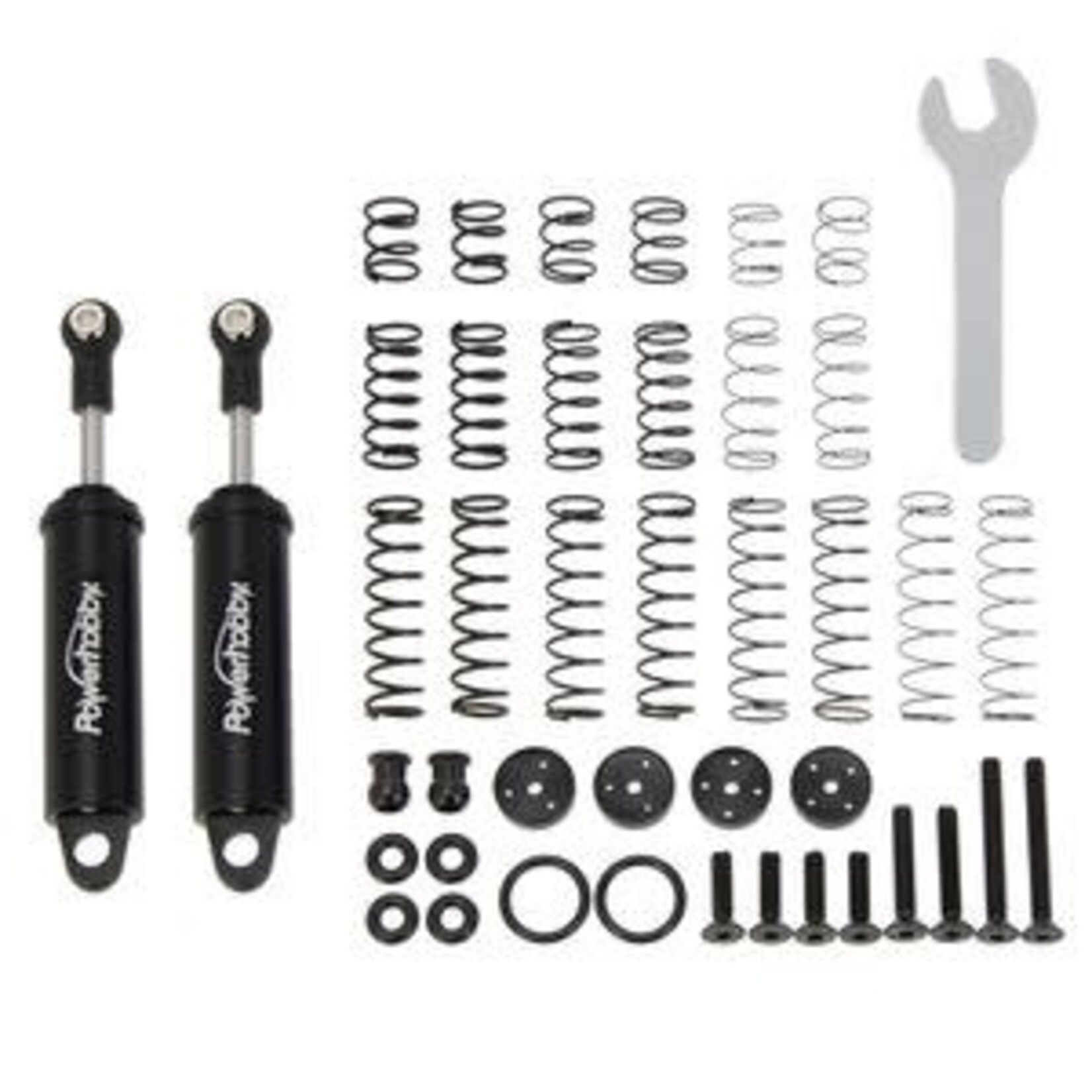 PowerHobby 80mm Promatics Two Stage Internal Spring Shocks, Black, 2 Shocks