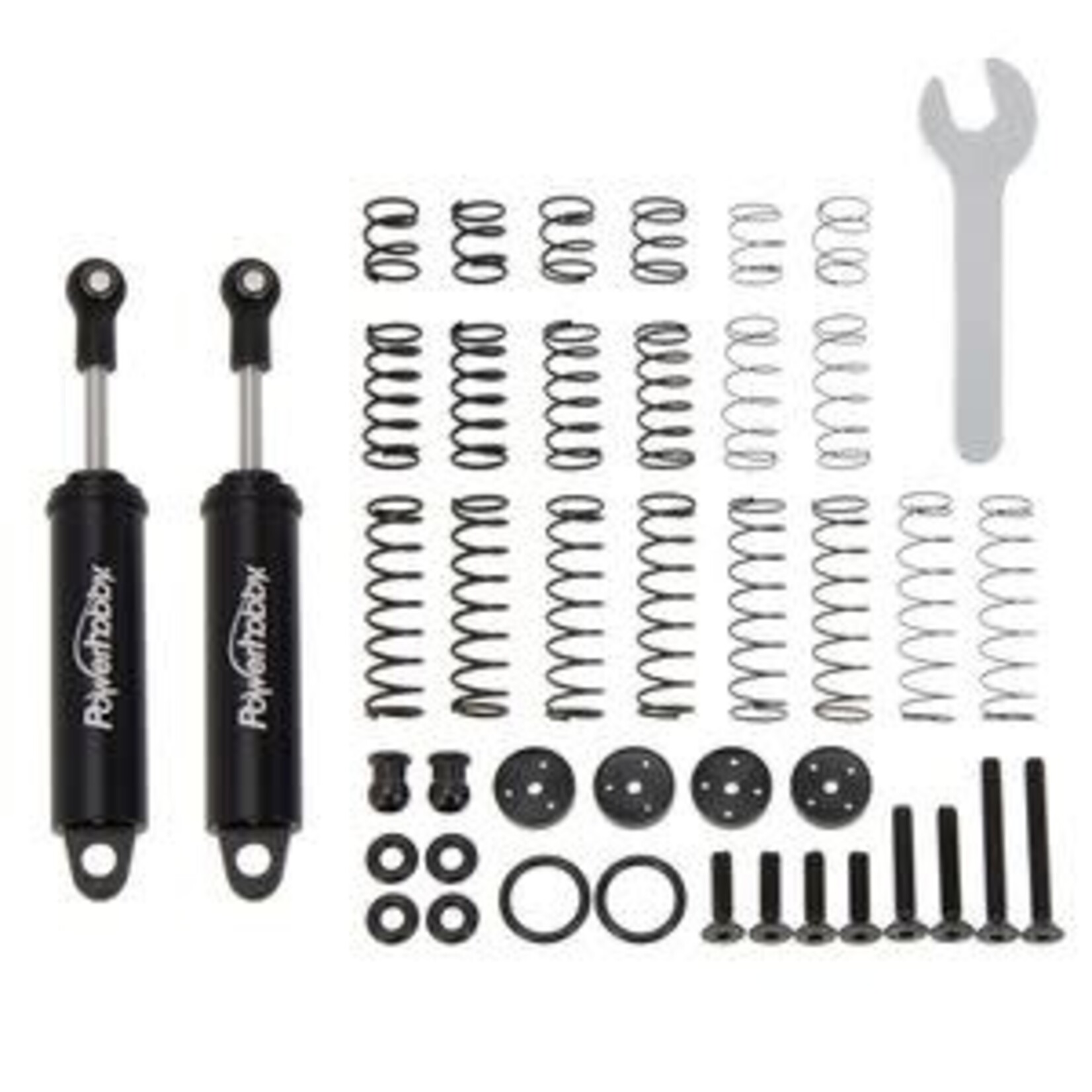 PowerHobby 90mm Promatics Two Stage Internal Spring Shocks, Black, 2 Shocks