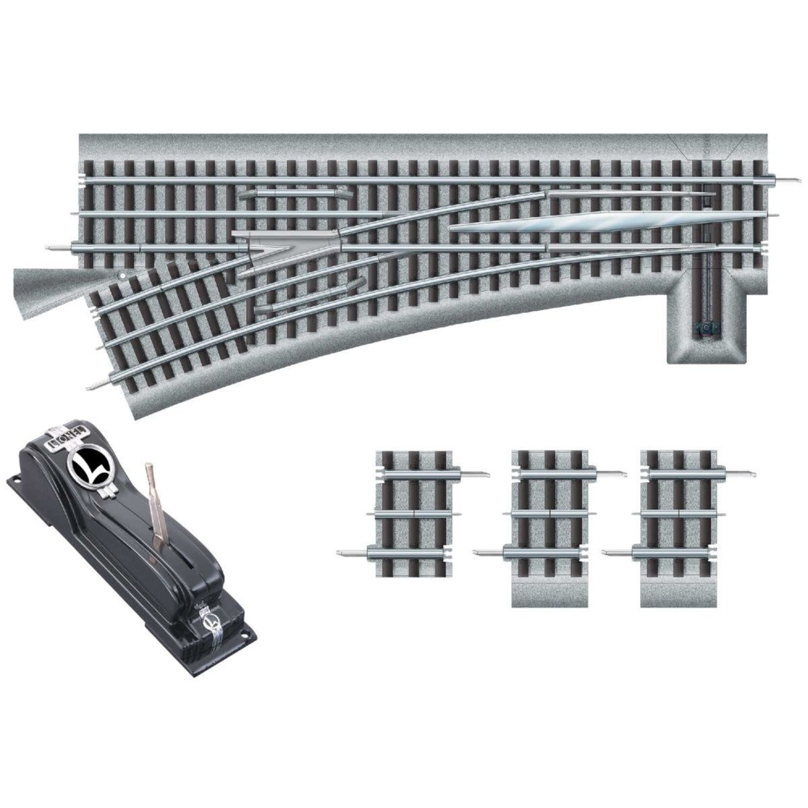 Lionel O RTR FasTrack O60 Remote Command LH Switch