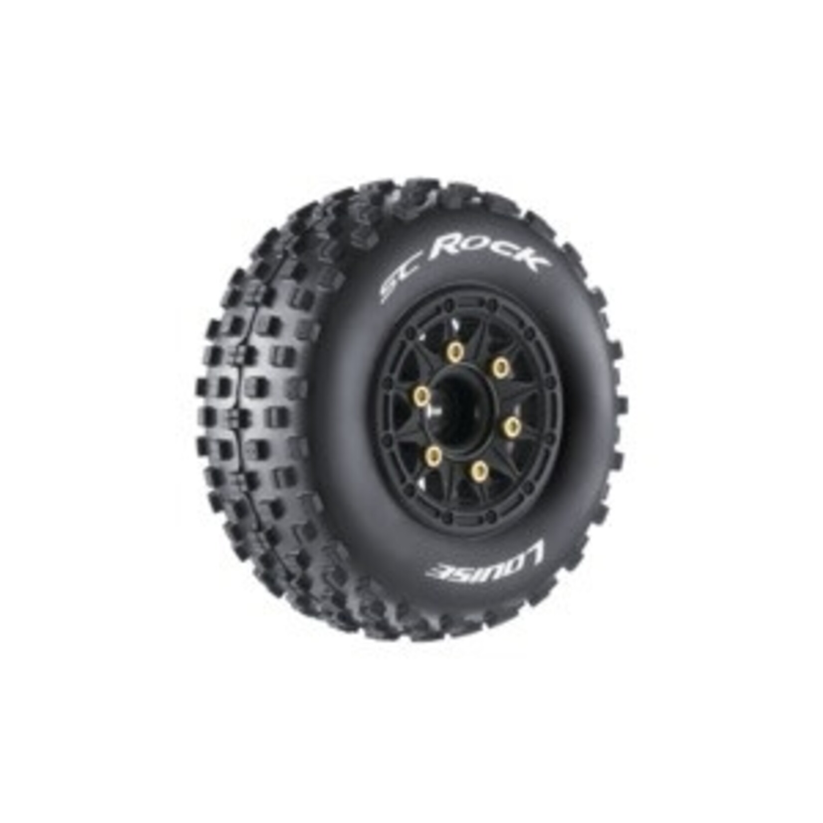 SC-Rock 1/10 Short Course Tires, Soft, 12, 14 & 17mm Removable Hex on Black Rim (2)