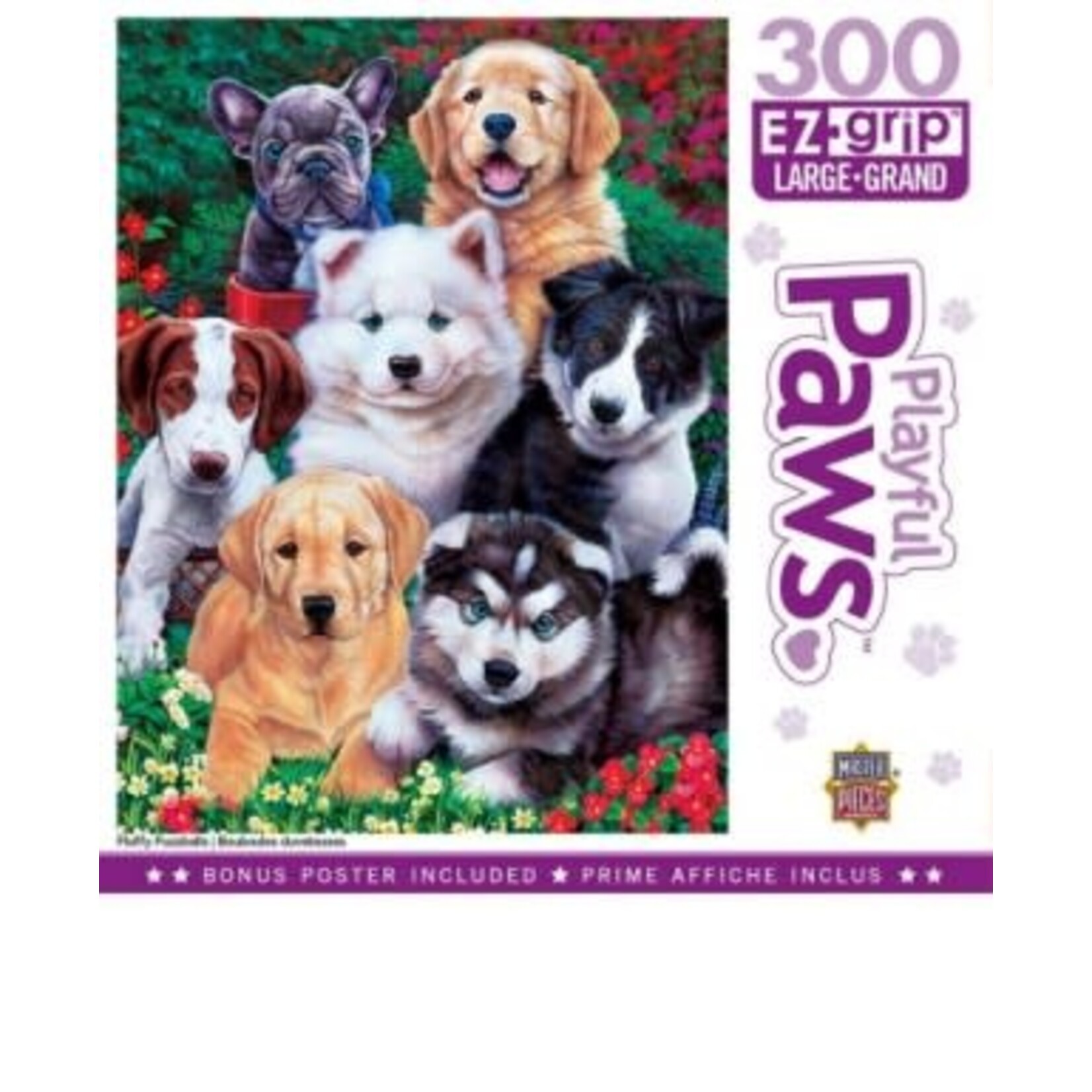 Master Pieces Playful Paws: Fluffy Fuzzballs Dogs EzGrip Puzzle (300pc)