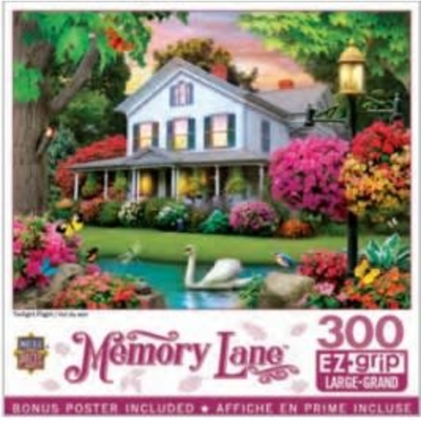 Master Pieces Memory Lane: Twilight Flight (Birds, Pond, House) EzGrip Puzzle (300pc)